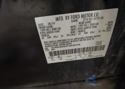 2015 Ford Explorer Xlt z USA, uszkodzony, nr VIN 1FM5K8D83FGA52734